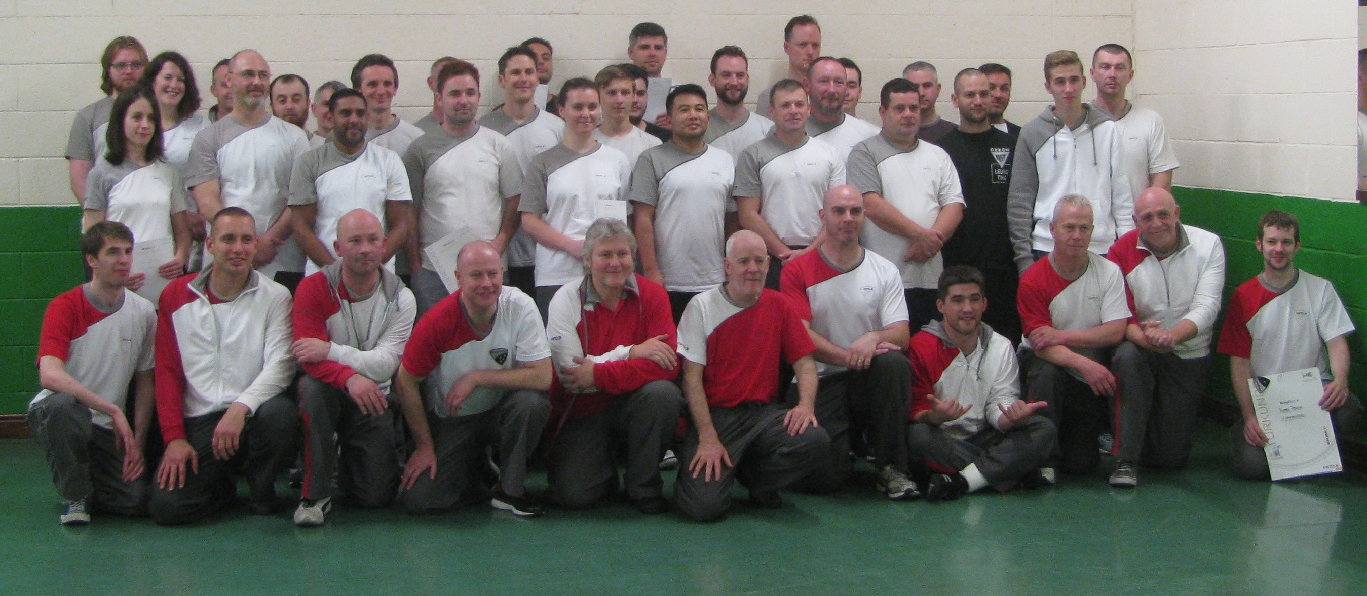 Dai-Sifu Tausend, Sifu Canavan, Sifu O'Leary with the attendees at the student seminar