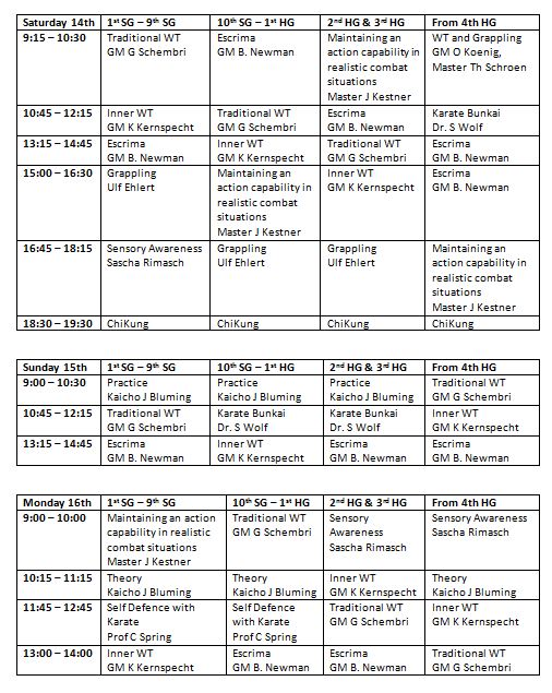 Jubilee weekend timetable